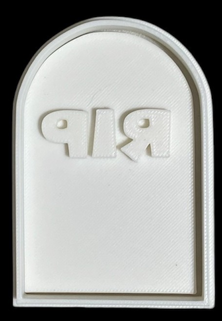 3D Printed Cookie Cutter – 3.5″ Tombstone – #1054