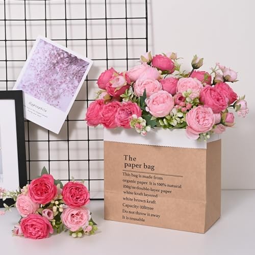 2 Packs Peonies Artificial Flowers Artificial Peonies, Silk 2PCS Mixed Pink gallery