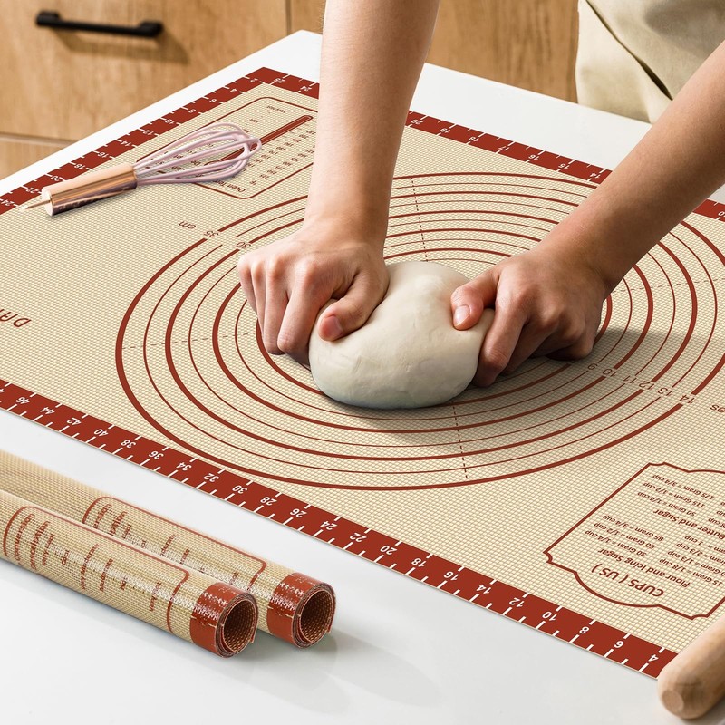 26×16 Inch Extra Thick Silicone Baking Mat with 26″L x 16″W, Red