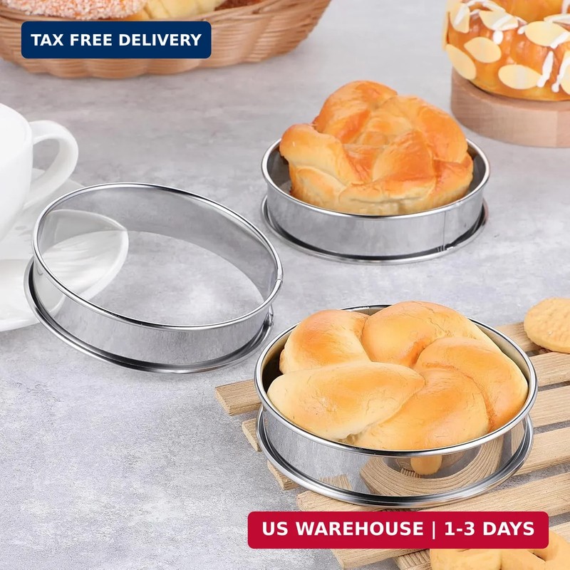 12 Pack 4 Inch Metal English Muffin Rings Double Rolled Nonstick Pastry Ring Mol gallery