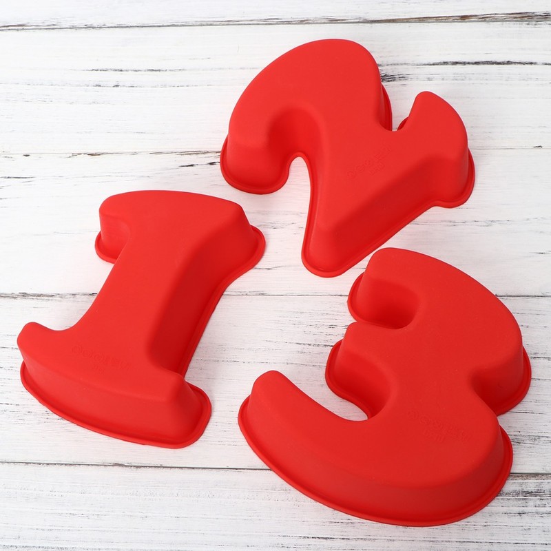 9 Pcs Silicone Cake Mold Number 0-8 Shape Nonstick Mold for Home Baking gallery