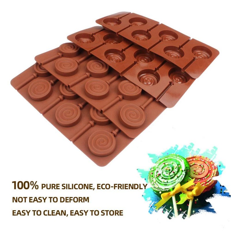 4 Pack Silicone Chocolate Mold 6-Cavity for Lollipop Hard Candy Cake gallery