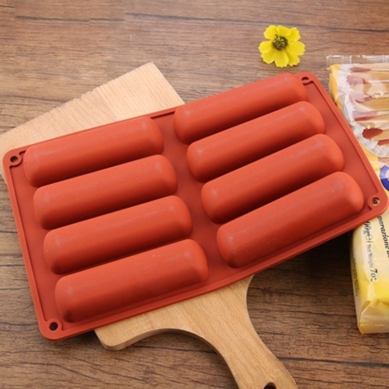 8 Holes Long Strip Finger Biscuit Silicone Mold 8 Holes Oven Cake Bakeware Mofp gallery