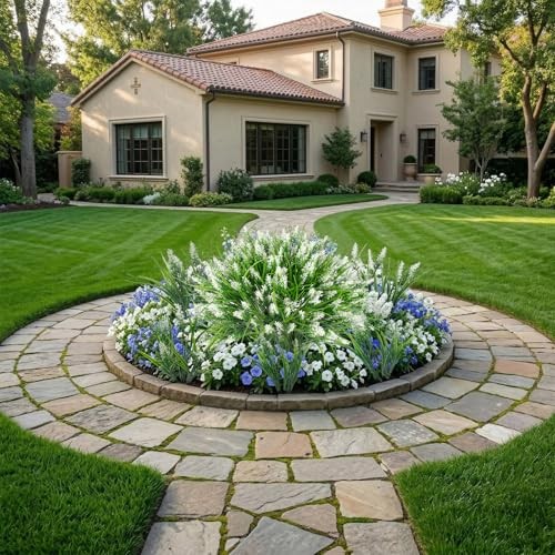 Pcs Artificial Outdoor Flowers Fake Outdoor Plants Monkey Grass with 22 White gallery