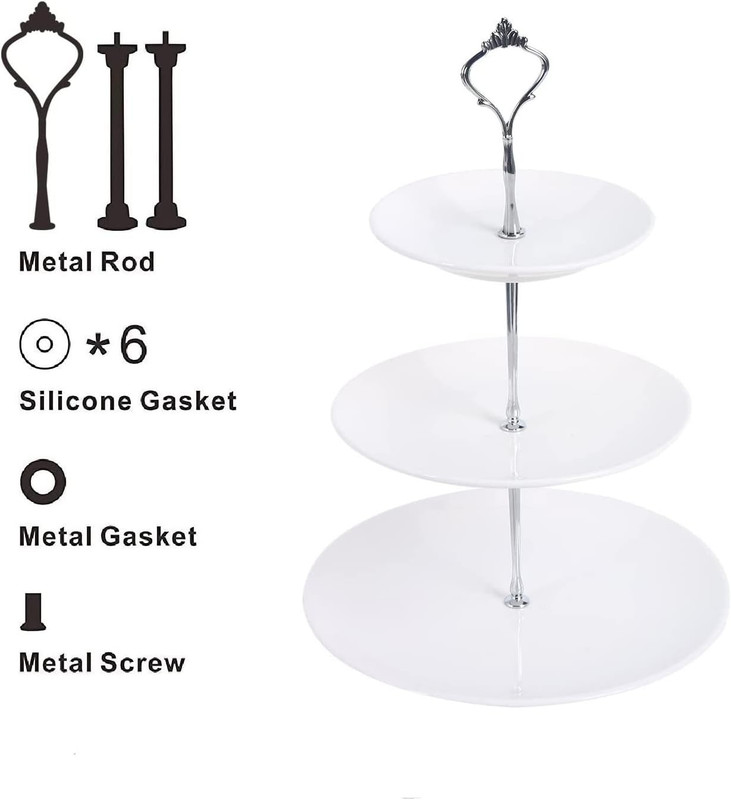 6 Sets Cake Tray Stand Handle, 3 Tier Cake Stand Fittings Hardware Holder for W gallery