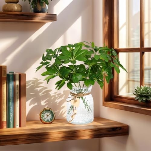 1 Set Artificial Plants Glass Vase Fake Touch Plants for Spring Office Green gallery