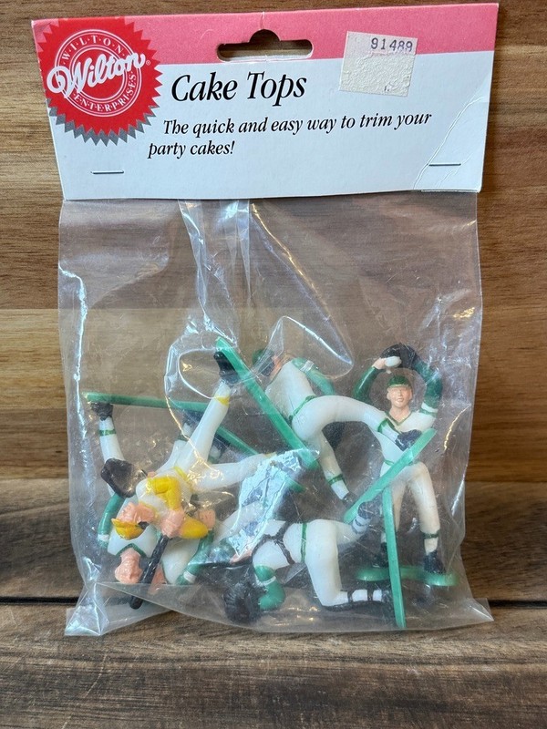 Vintage 1987 Wilton Baseball Cake Toppers Figurines NOS Sealed Sports Decor