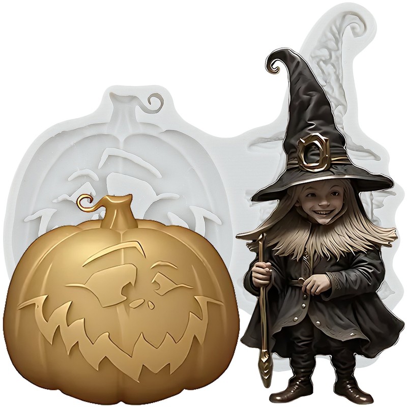 Halloween Pumpkin Silicone Molds Witch Fondant Cake Decorating Tools