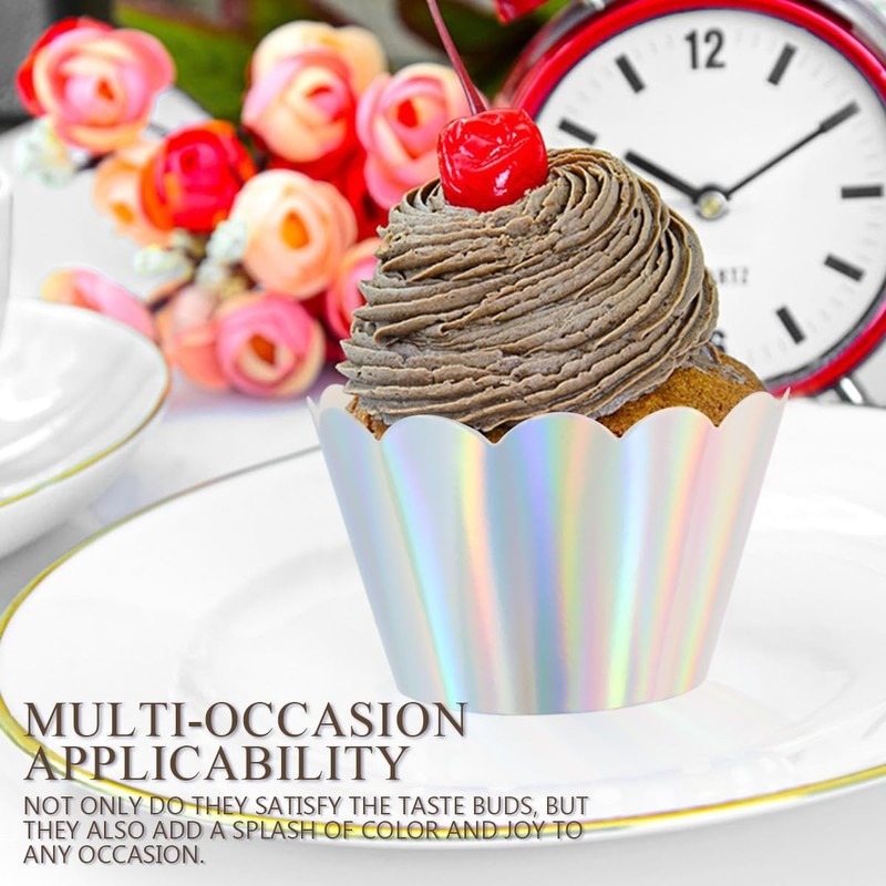 Colourful Rainbow Cupcake Liners - 48Pcs Cupcake Baking Cups Food Grade Greas... gallery