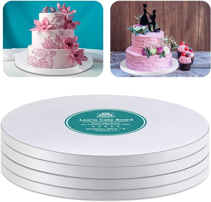 Versatile White Cake Drum Boards - 10 Inch Cakes with 1/2 Inch Thickness, 4PCS gallery