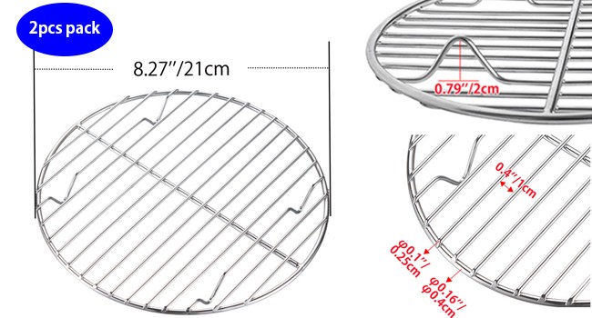 CAMPINGMOON 2pcs Round round cooling rack 304 Stainless Steel Cooking Grid gallery