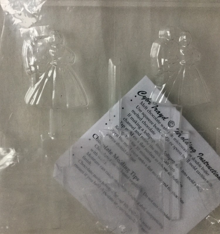 NEW CybrTrayd W024 Bride and Groom Wedding Chocolate Candy Mold Popsicle Sticks gallery