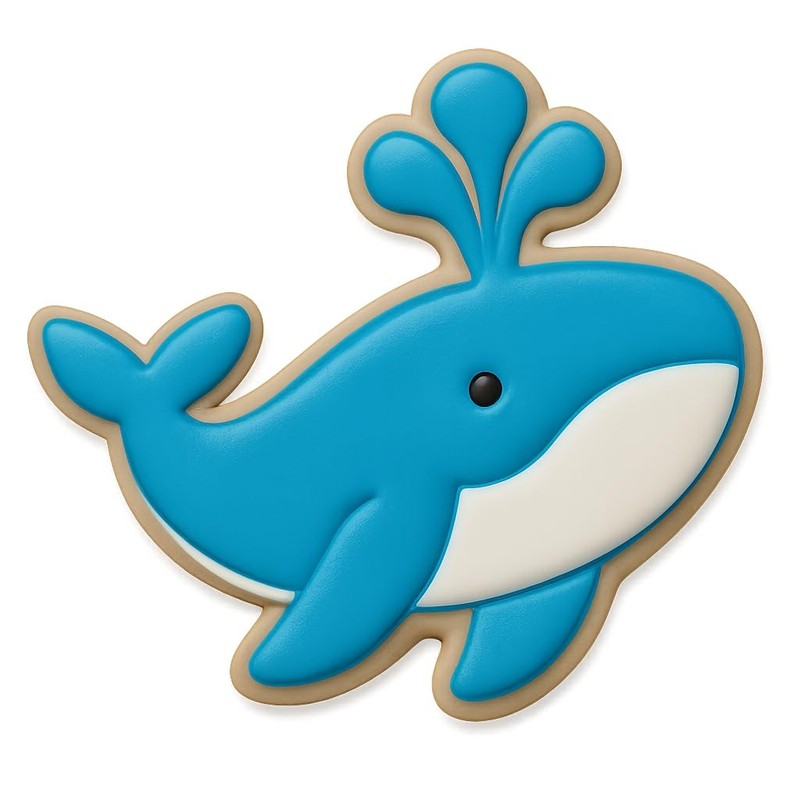 Spouting Humpback Whale Cookie Cutter & Stamp – 4×3.1″ Fun Baking Tool