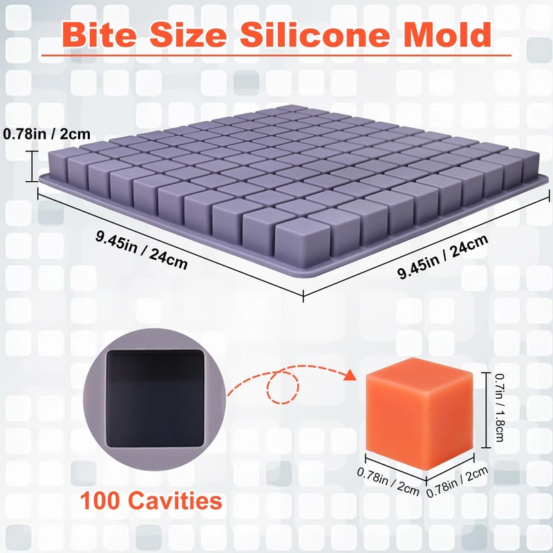 Square Chocolate Mini Silicone Candy Molds 100 Cavities Square Gummy Silicone gallery