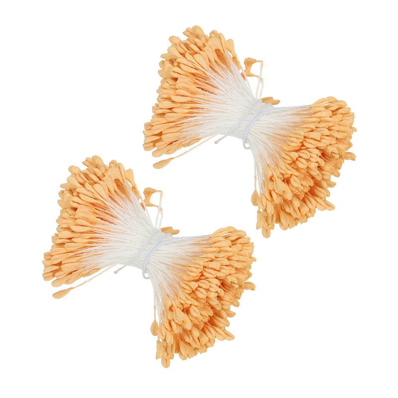 2.5mm Double Heads Flower Stamen, 680 Pcs Artificial Flower Stamen Pistil Yellow