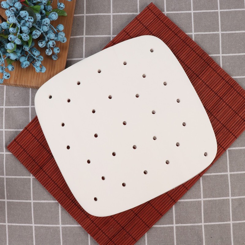 White Reusable Steamer Paper Air Fryer Liner Food Grade Non Stick Sheets gallery