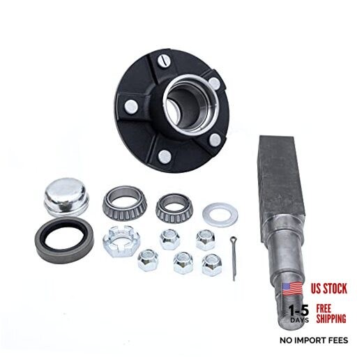 5-Bolt on 5 inch Circle Trailer Hub Assembly with 1-3/8 inch to 1-1/16 inch