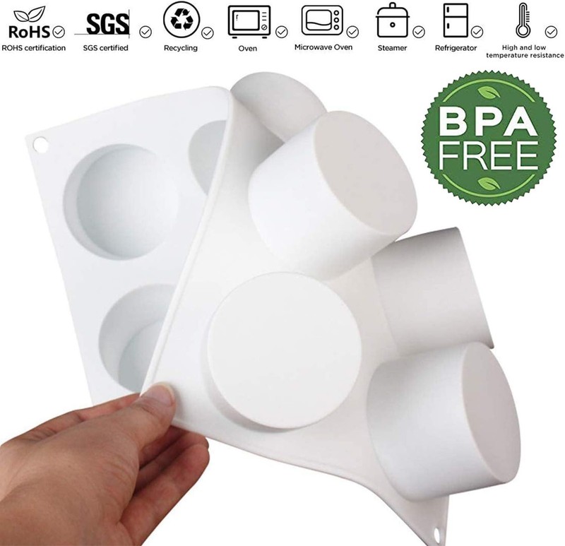 Non-Stick Tall Cylinder Silicone Baking Mold - 8-Cavity for Effortless Desserts gallery