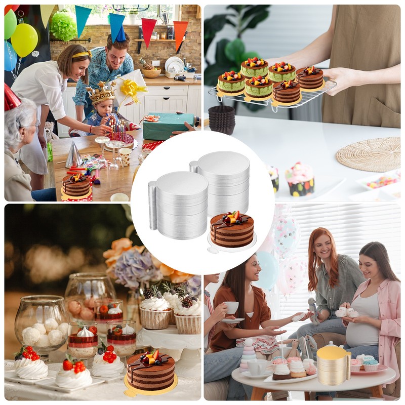 300 Pcs Mini Cake Boards, 3.5 Inch Round Cardboard Cake Base, Silver gallery