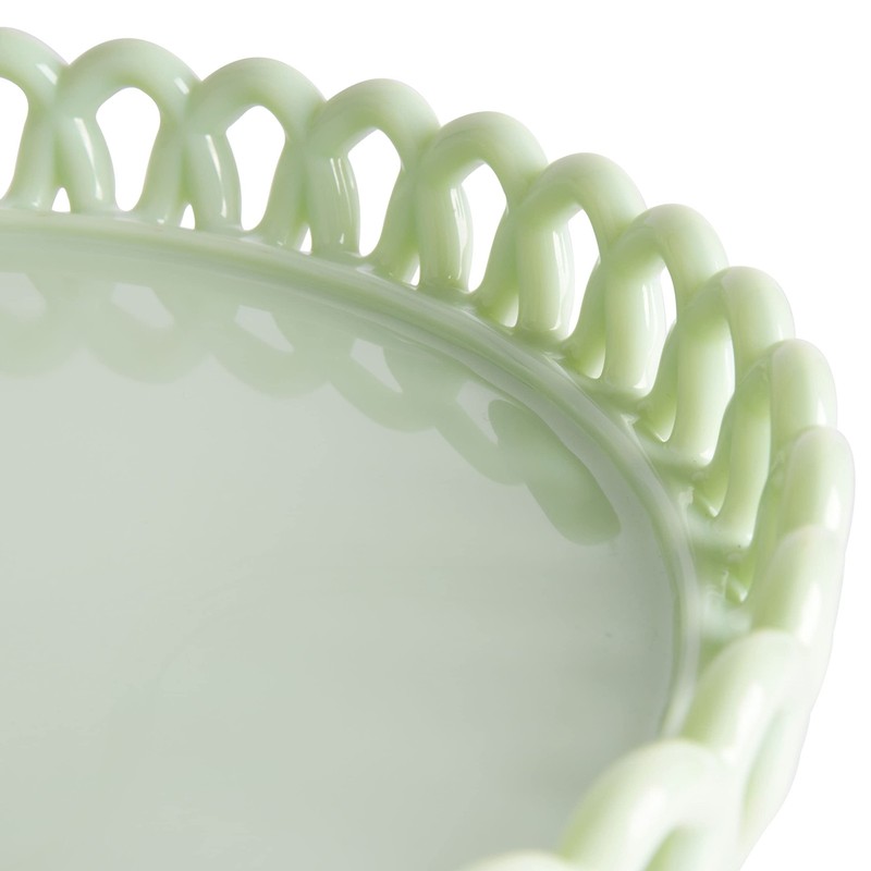 Highbrook 8.5" Handmade Jadeite Glass Cake Stand gallery