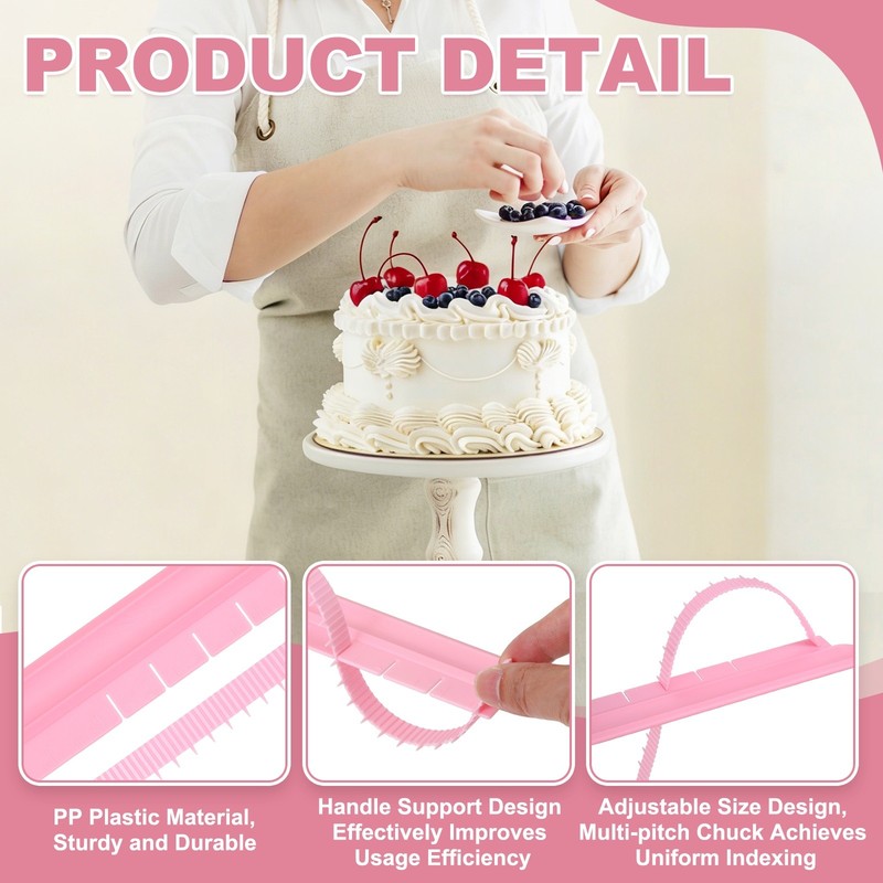 2Pcs Cake Arch Guide Tool, Adjustable Cake Arc Ruler for Baking, Pink gallery