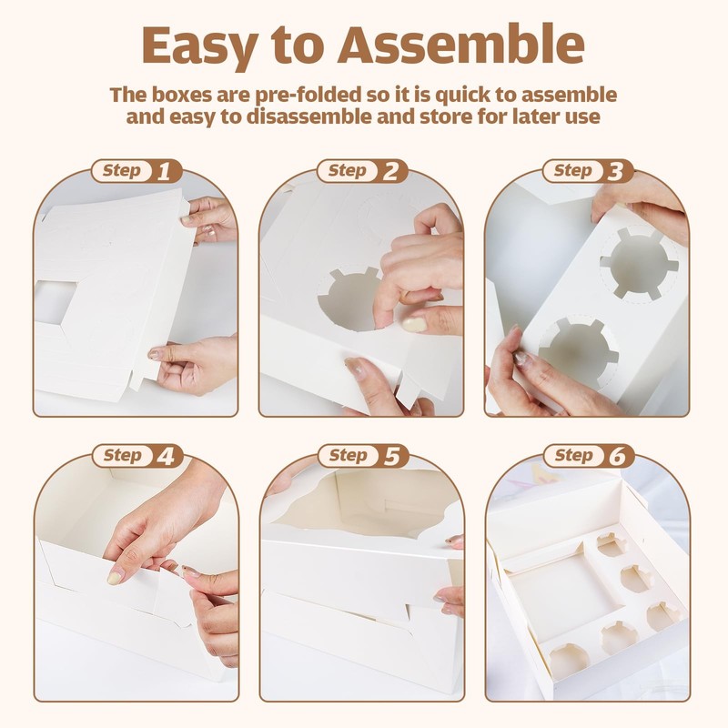 5 Packs 1+5 Cupcake Box Combo with Clear Window, Fit 5 Cupcakes and 1 Small C... gallery