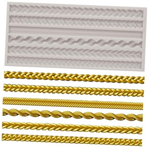 Silicone Cake Border Mold Braided Rope Knit Pattern 7.64×3.58in | 6 Border
