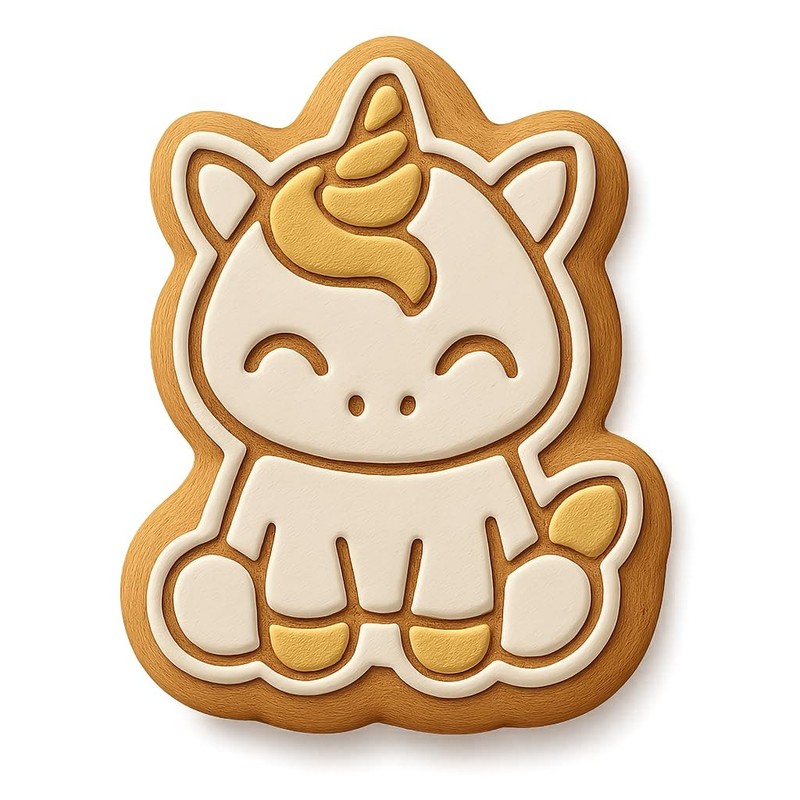 Unicorn Plushy Cookie Cutter & Stamp – 3.2×4