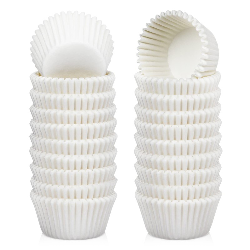 500 Count Mini Cupcake Liners White Muffin Liners Greaseproof No Smell Small ...