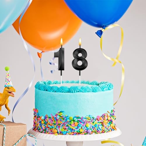 th Birthday Candles Candles forth Birthday Decorations for Boys Happy 18 Black gallery