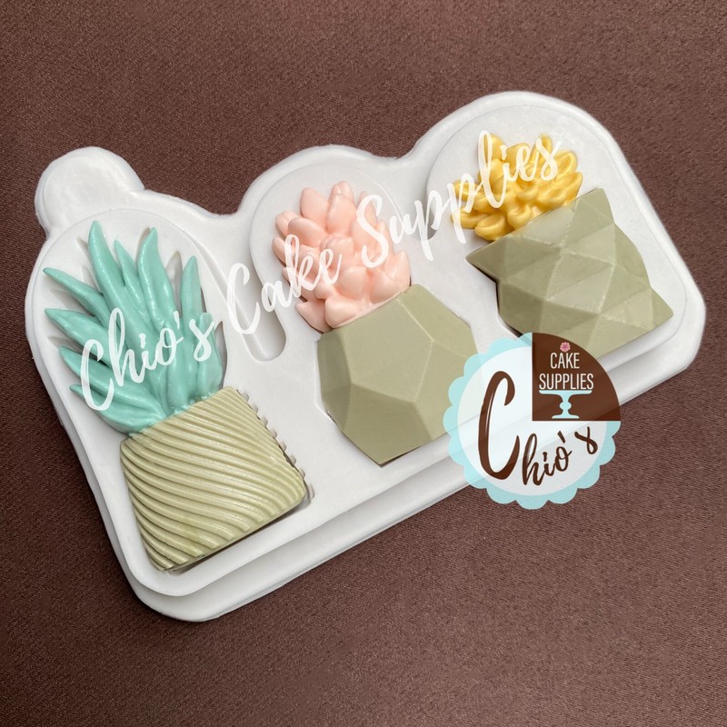 Geometric Shape Plant Vase / Pot Silicone Mold, 3 different designs