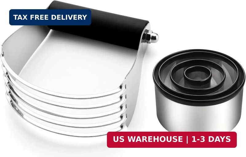 Spring Chef Large Dough Blender & Biscuit Cutter Set, Heavy Duty Stainless Steel