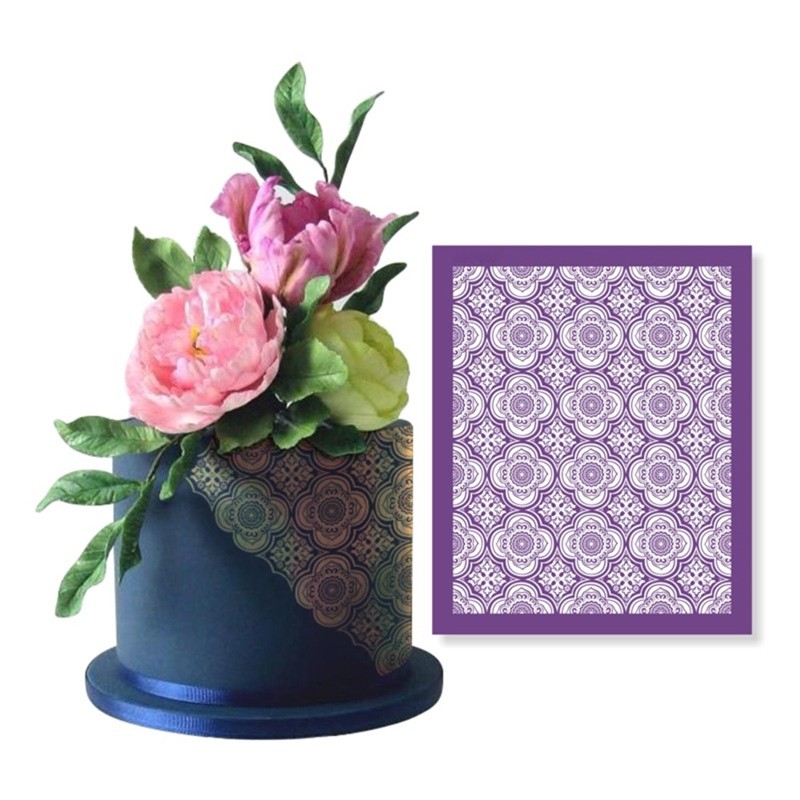 Cake Mesh Stencil Lace Flower Grass Fabric Cake Stencil Decorating Tool gallery