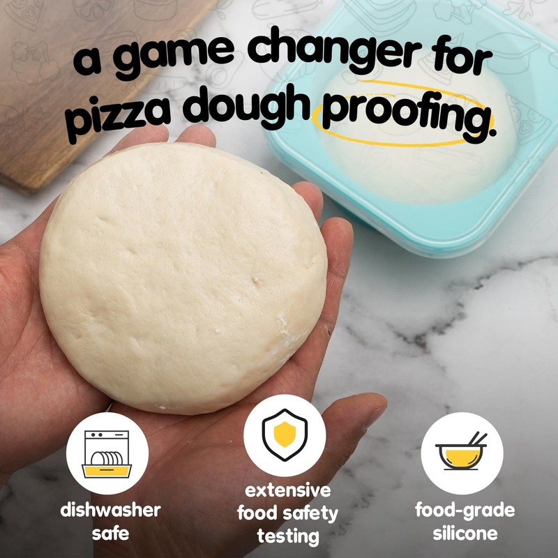 Stackable Silicone Artisan Pizza Dough Proofing Proving Containers with Lids-... gallery