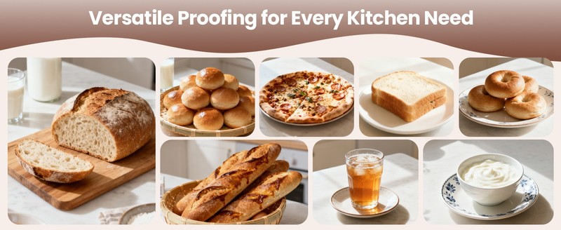 Folding Proofing Box with Metal Ra & Water Tray, Bread Proofer with gallery