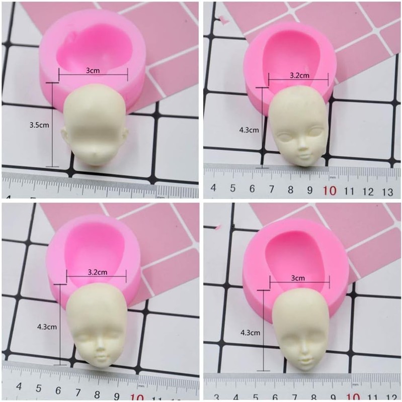 8Pcs/Set 3D Baby Face Soft Clay Mold Tools Doll Faces Silicone Mold Fondant Cake gallery