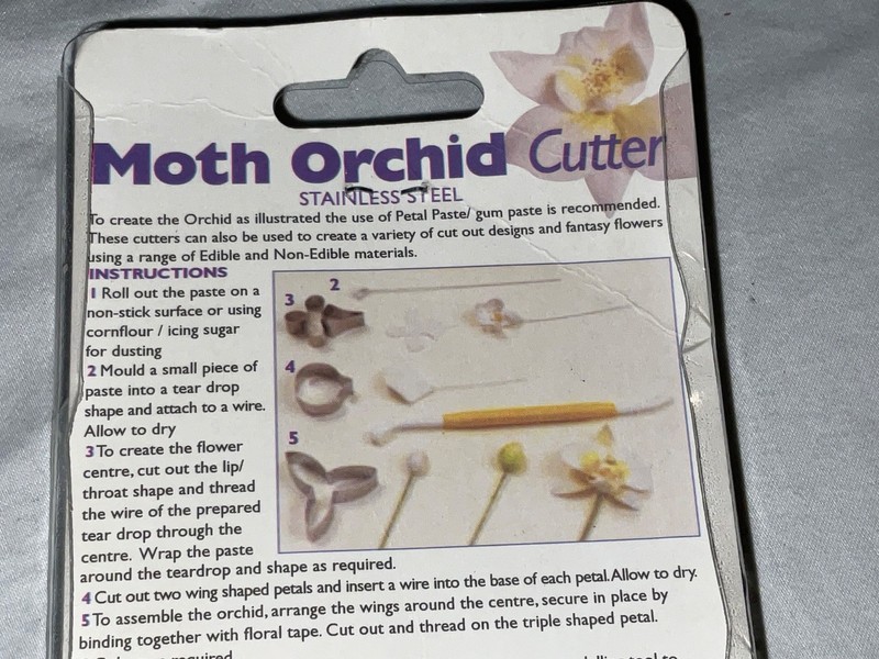 PME Arts & Crafts MOTH Orchid Cutter 3 Pc Set Fondant Mold Flower Decorate Sugar gallery