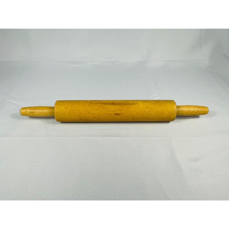 Vintage Solid Wood Rolling Pin Handles Farmhouse Baker Baking Kitchen Maple