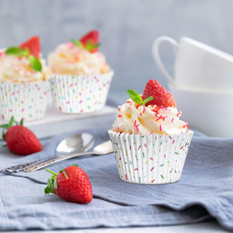 Candy White Cupcake Liners - Standard Baking Cups Odorless Greaseproof Paper Mu gallery