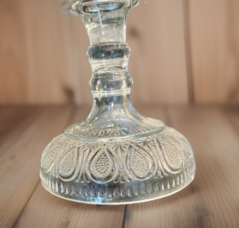 Vtg Mid Century Early American Pattern Glass Cake Stand By McGee Glass Co. gallery