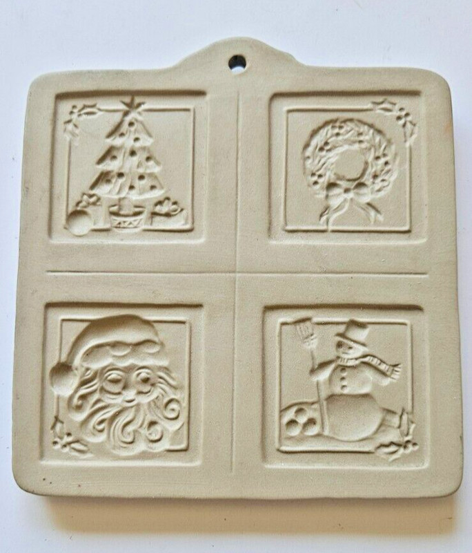 Vintage 1994 Brown Bag Paper Art Christmas Gift Tag Mold Pottery Hill Design WOW