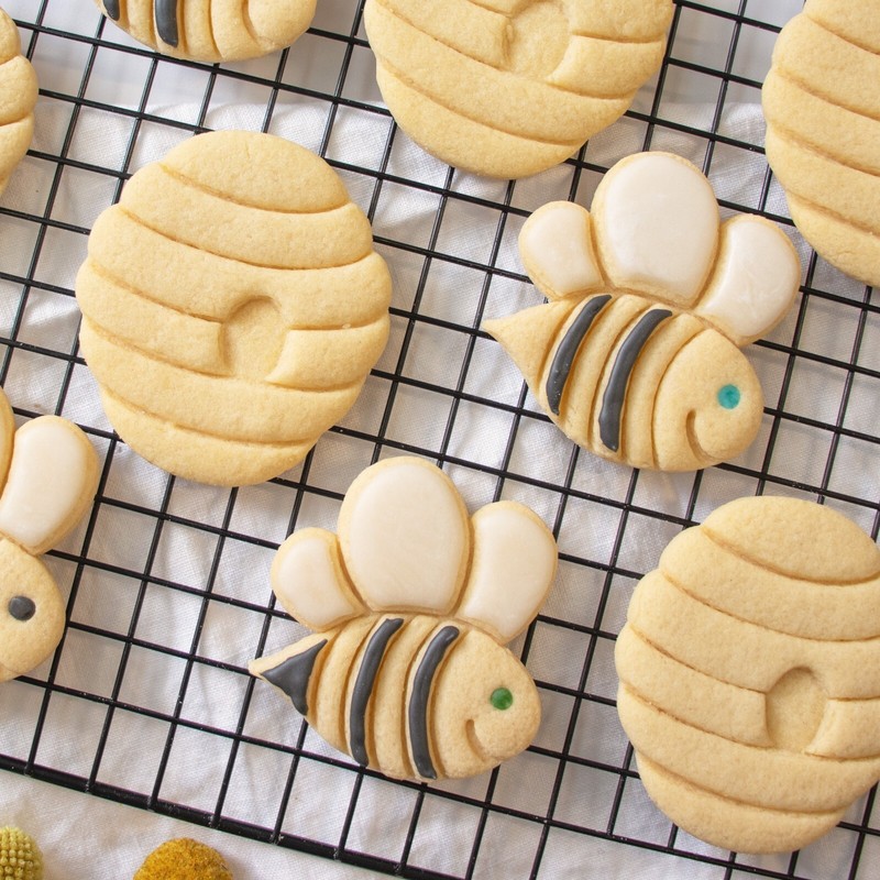 Cute Bee & Beehive Cookie Cutters - baby shower honey honeybee spring garden gallery
