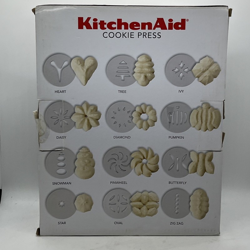 KitchenAid Cookie Press Set Stainless Steel/ Black 12 Disc Shapes New gallery