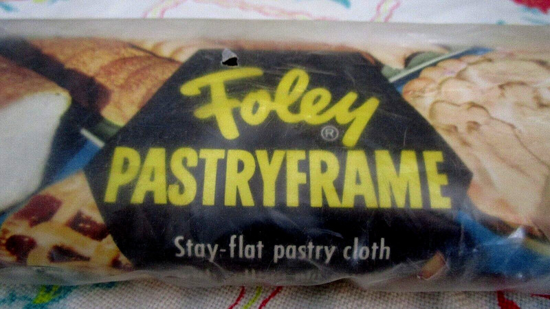 NEW OLD STOCK -SEALED~VINTAGE FOLEY PASTRYFRAME+ ROLLING PIN COVER -1939 PAT NO. gallery