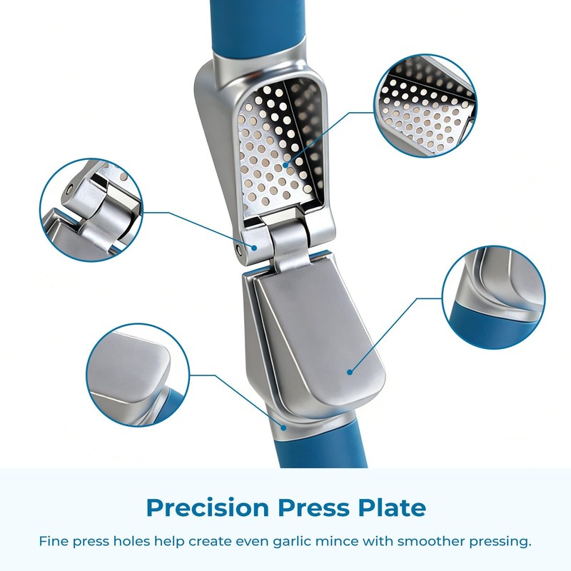 OOU Garlic Press, Stainless Steel Mincer with Premium Zinc small, Blue gallery