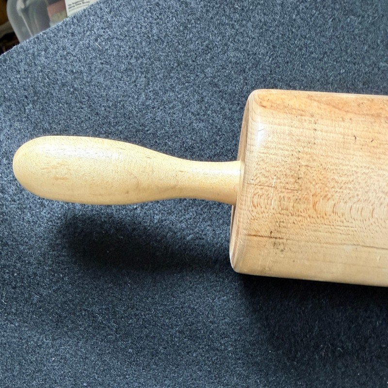 Vtg Advertising Glatfelter Paper Company Solid Wood 21 in Long Wood Rolling Pin gallery