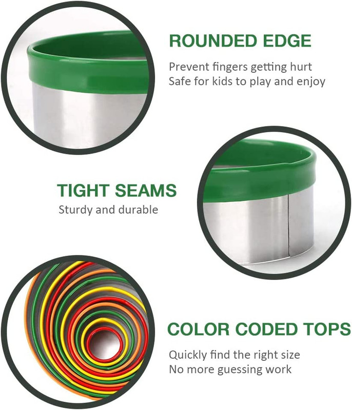 Round Cookie Biscuit Cutter Set - 12 Pack Pastry Cutters in Graduated Sizes for gallery