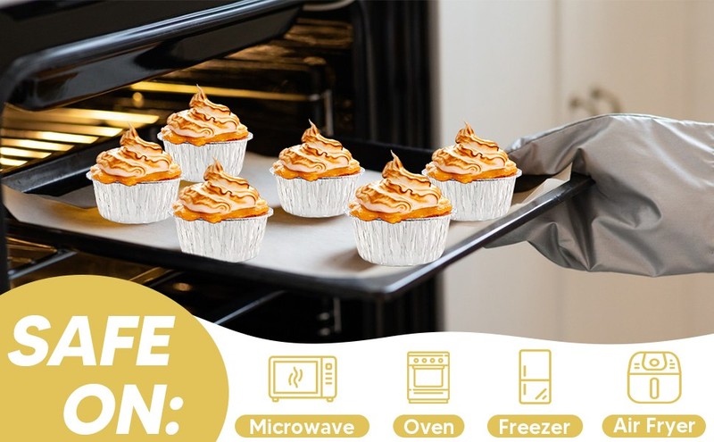 Aluminum Foil Baking Cups 150 Pcs, 5 Oz Disposable Ramekin Aluminum Cupcake gallery