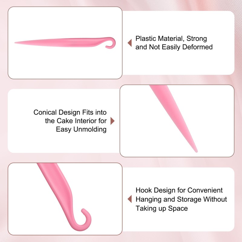 4 Pcs for Cake Knife Scraper, Plastic Cake Removal Knife, Pink gallery