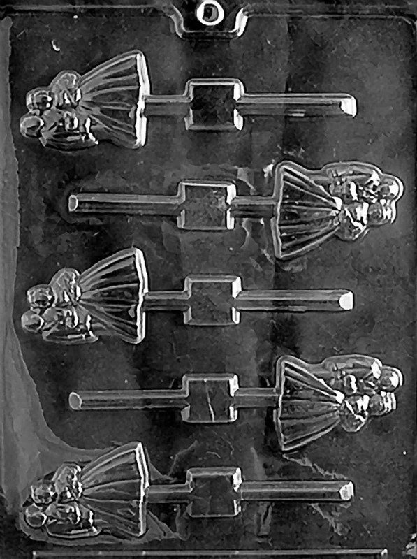 W024 Bride & Groom Lollipop Sucker Chocolate Candy Soap Mold